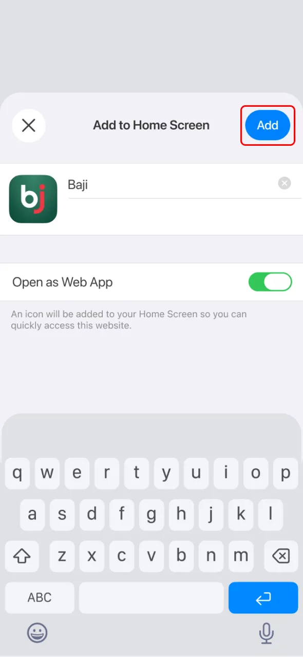 Confirm installation to finish Aviator setup in Baji Live application.